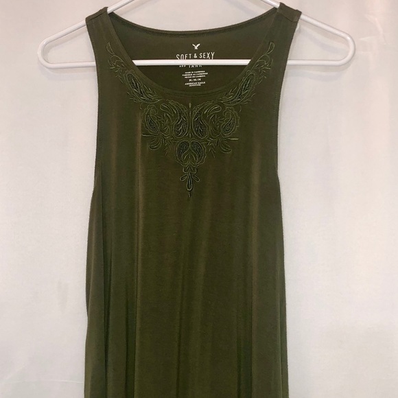 American Eagle Olive Green Tank Top Medium - Picture 1 of 5